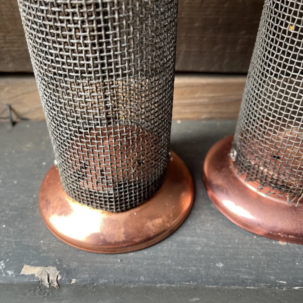 2 Brushed Copper Mini Screen Small Seed Bird Feeders, 9